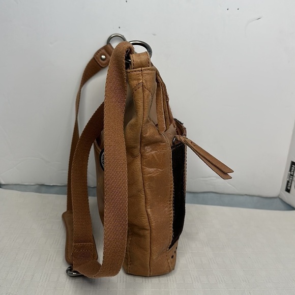the SAK purse Tan orange brown Multi Leather STRIPED studded crossbody - Picture 4 of 10